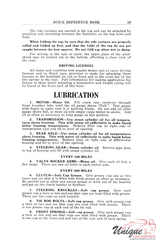 1918 Buick Reference Book Page 17